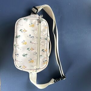 Cute pink flowered small cross body bag